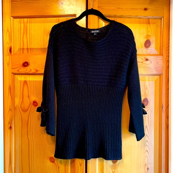 Black Flared Sleeve Sweater by Marble - Picture 1 of 5